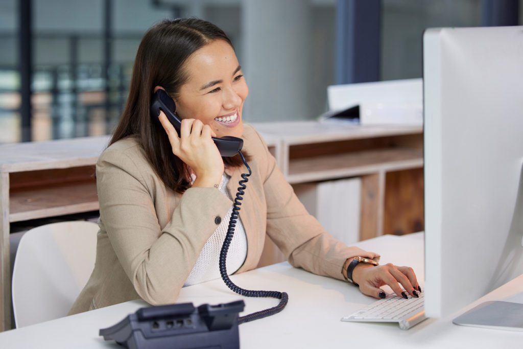 asian woman on phone