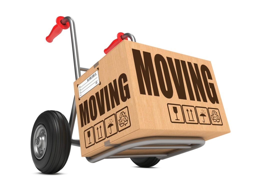moving box on hand truck