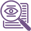 transparency transparency icon with eye in magnifying glass